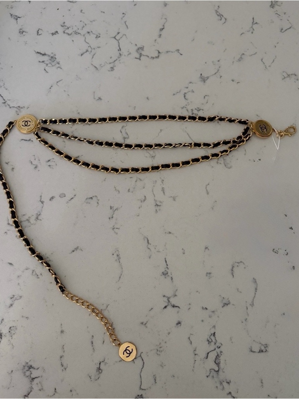 Chanel 31 Rue Cambon Medallion Belt Vintage Three strand fits up to 32 waist